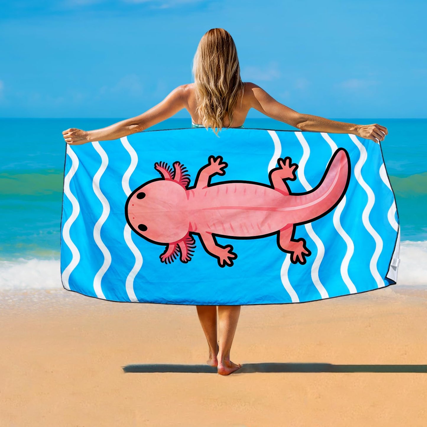 Violetpos 2 Pack Extra Large 180x90 cm Beach Towels, 250GSM Premium Microfibre, Sand Free Quick Dry Lightweight
