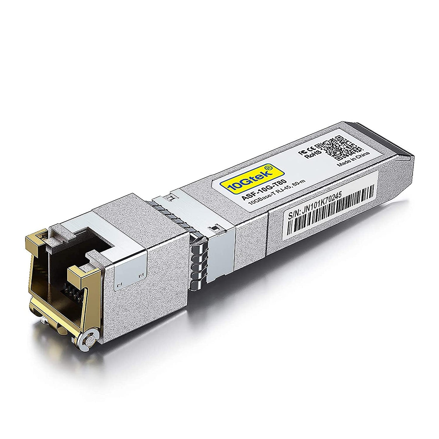 80 Meters, 10GBase-T SFP+ Transceiver, RJ-45 to SFP+ CAT.6a, Compatible with Intel