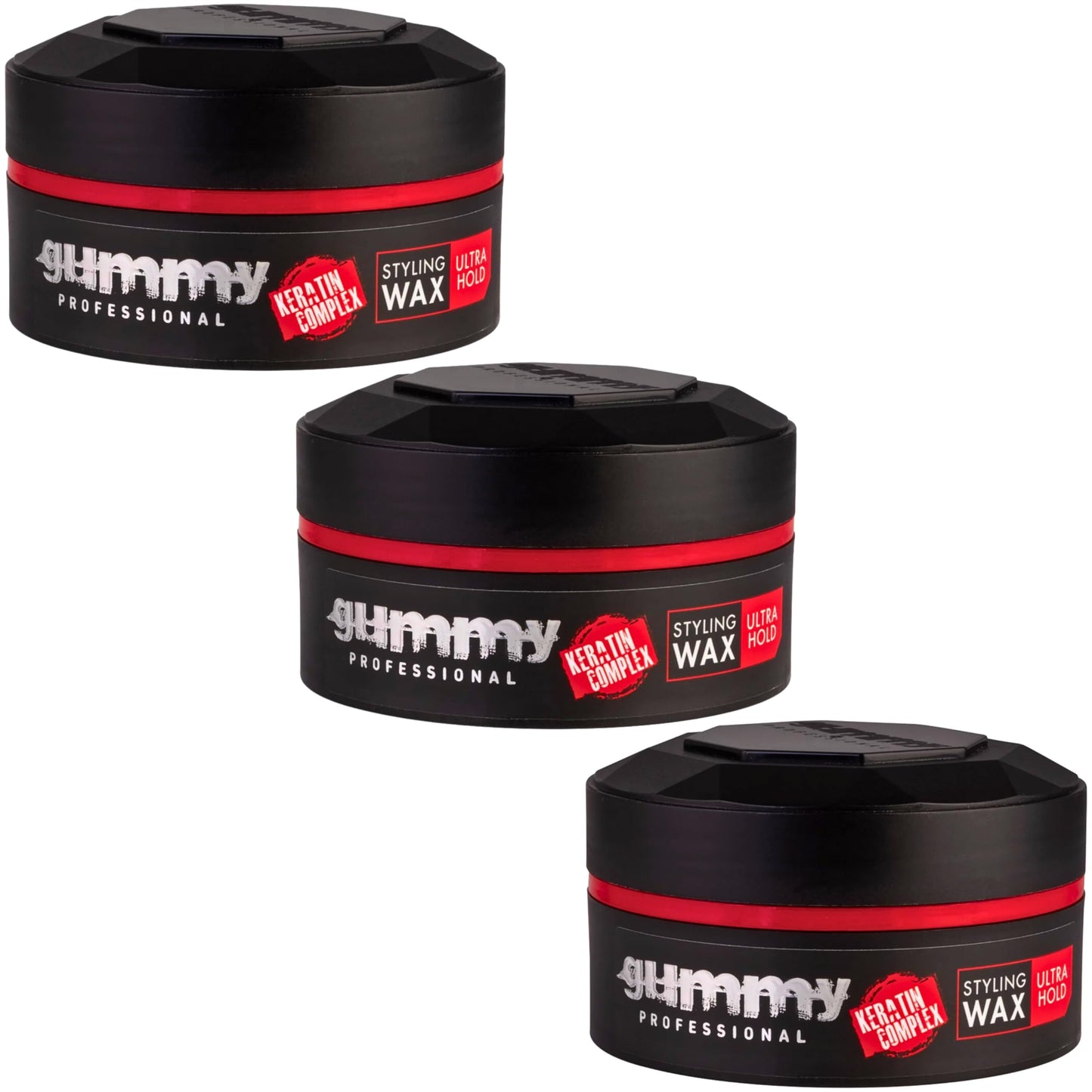 3x Gummy Ultra Hold Hair Styling Wax 150ml Provides Moisturization and Extra Bright Look During All Day Long, Perfect for Dynamic Hairstyle, Long