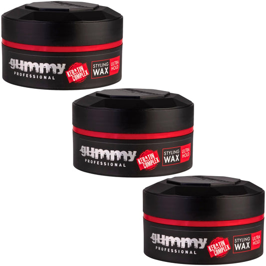 3x Gummy Ultra Hold Hair Styling Wax 150ml Provides Moisturization and Extra Bright Look During All Day Long, Perfect for Dynamic Hairstyle, Long