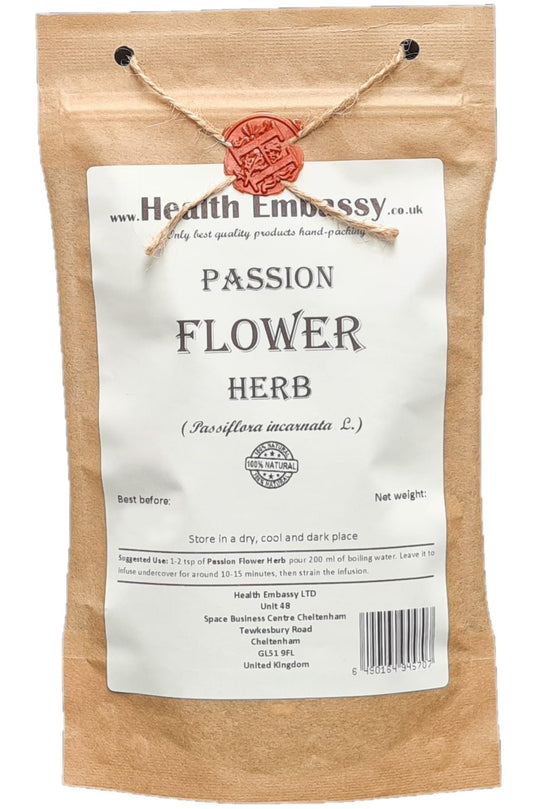 Health Embassy Passion Flower Herb | Passiflora incarnata | Loose Herbal Tea | 100g