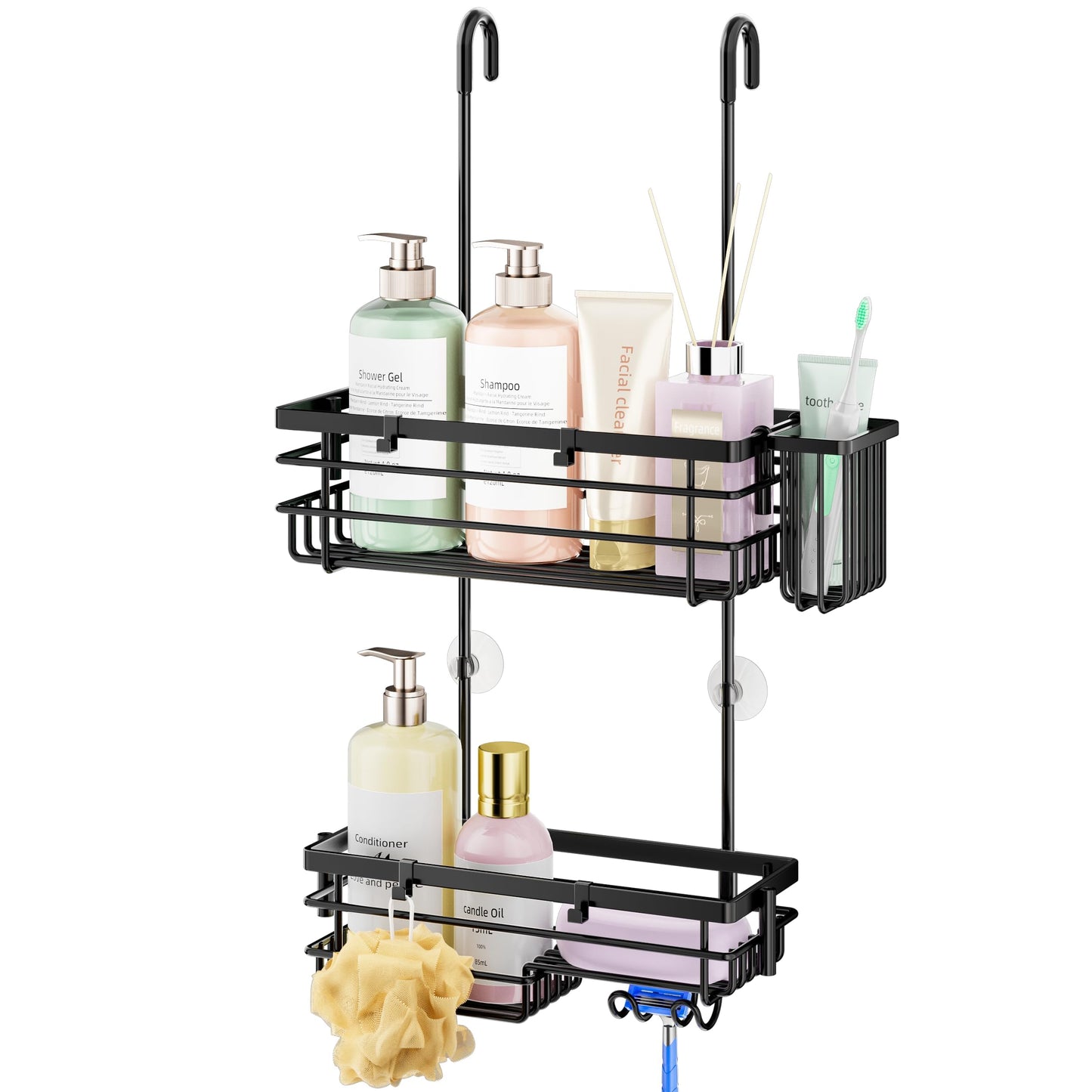 HapiRm Hanging Shower Caddy Organiser - 2 Tier Rustproof 304 Shower Storage