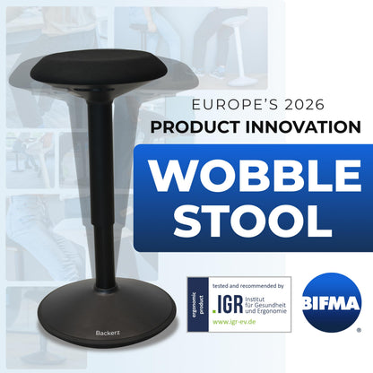 Backerz Ergonomic Desk Stool for Office – Height Adjustable Wobble Stool 55-80 cm