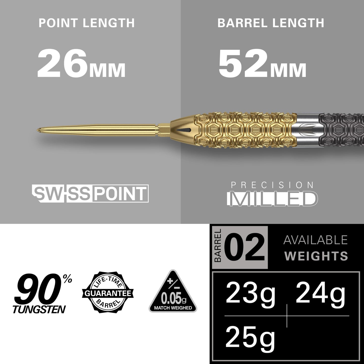 TARGET Darts Cult Envy 02 24G 90% Tungsten Swiss Point Steel Tip Darts Set