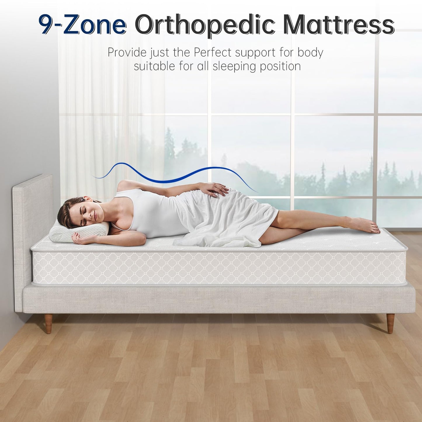 CRAZYLYNX 4FT Small Double Mattress 9-Zone Inner Spring Small Double Bed Mattress with Foam and 3D Breathable Fabric - Orthopaedic - Thickness