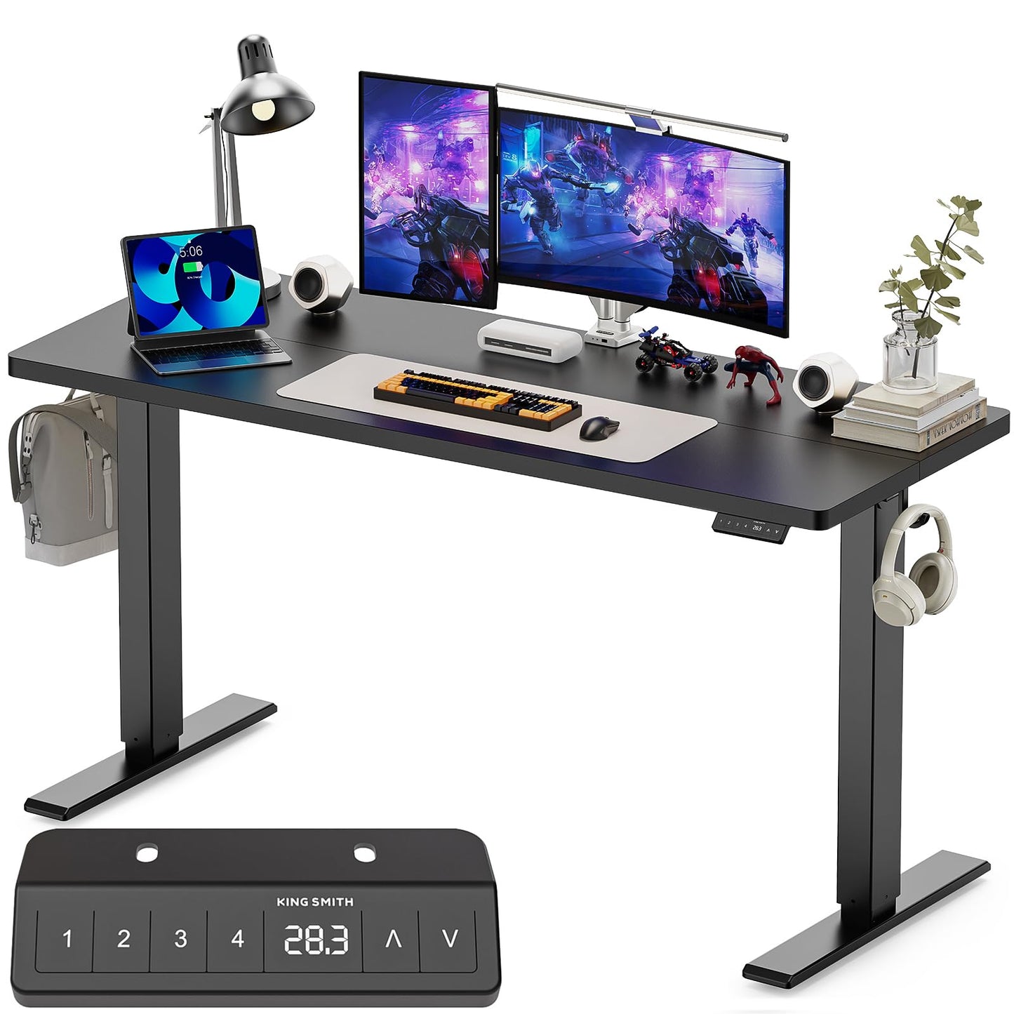 WALKINGDESK Electric Standing Desk, 140 x 60 cm, Black