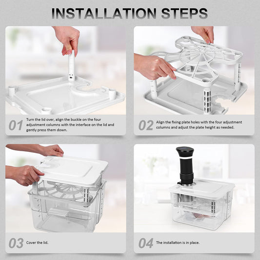 7 in 1 Sous Vide Container 12L with Lid & Rack, Large Kitchen Food Storage Container Compatible with Most Sous Vide Cookers for Kitchen Sous Vide Food