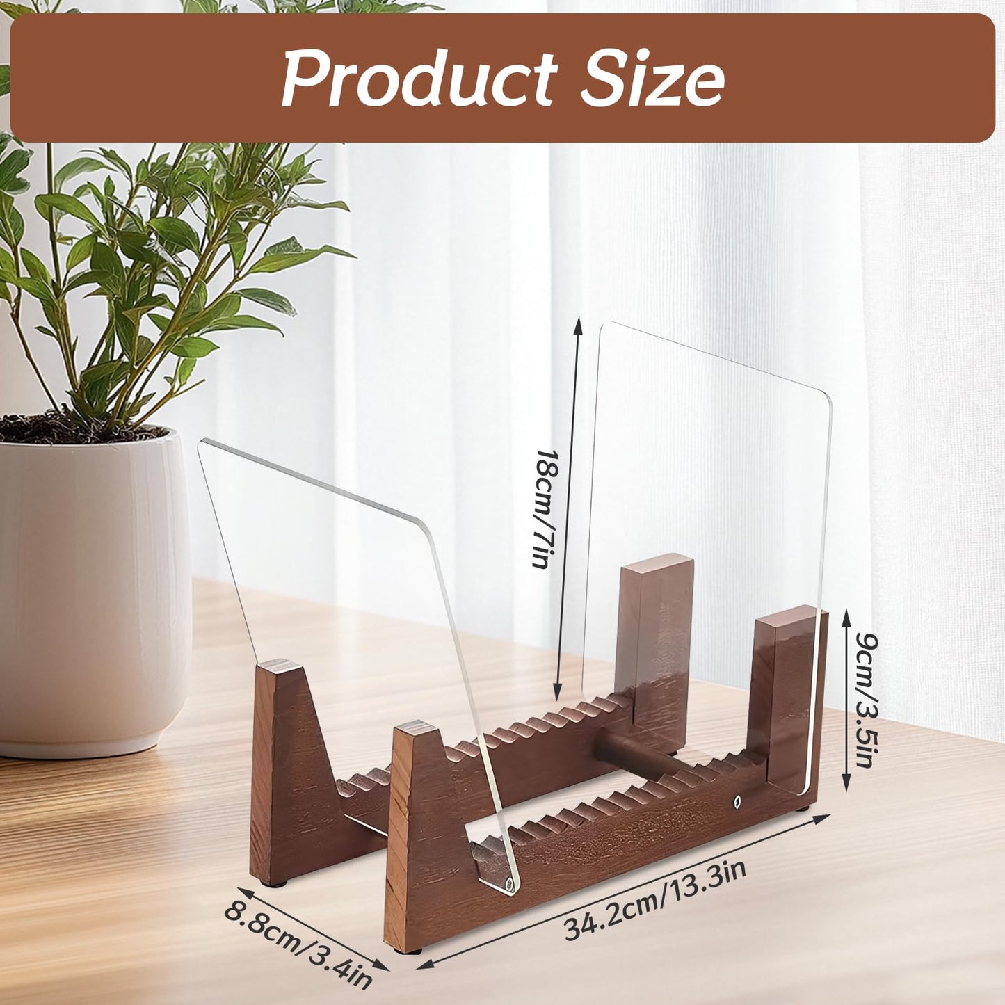 DYHNQE Vinyl Record Storage Holder, Solid Wood Album Storage Display Stand Album Organizer Record Holder Up to Hold 50 Single or Double LPs and 7"