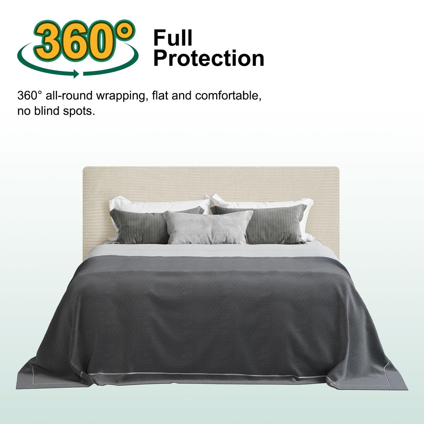 Sourcing Map Stretch Bed Headboard Slipcover, 1.8m Dustproof Protector Cover, Jacquard Furniture Cover for 1.7-1.9m Headboard, Yellow