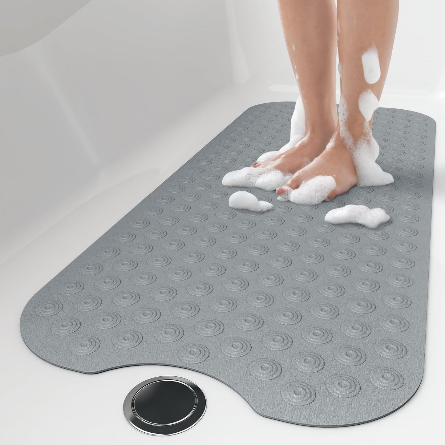 Yolife No Suction Cup Bath Mat: 40x100CM Extra Long Bathmat│Perfect for Refinished Bathtub Mat│Made of Nature Rubber│a Blessing for the Elderly and
