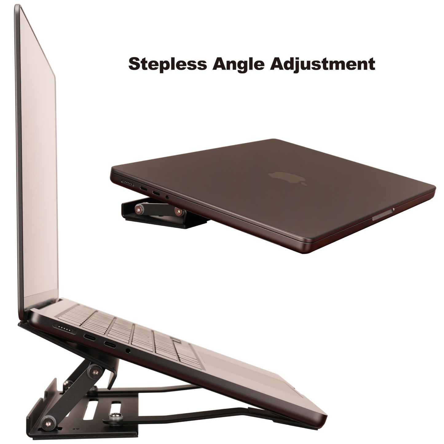 Psitek Aluminum Fold & Laptop Riser Stand 3-in-1 Adjustable, Foldable Cooling Stand with Integrated Storage Box