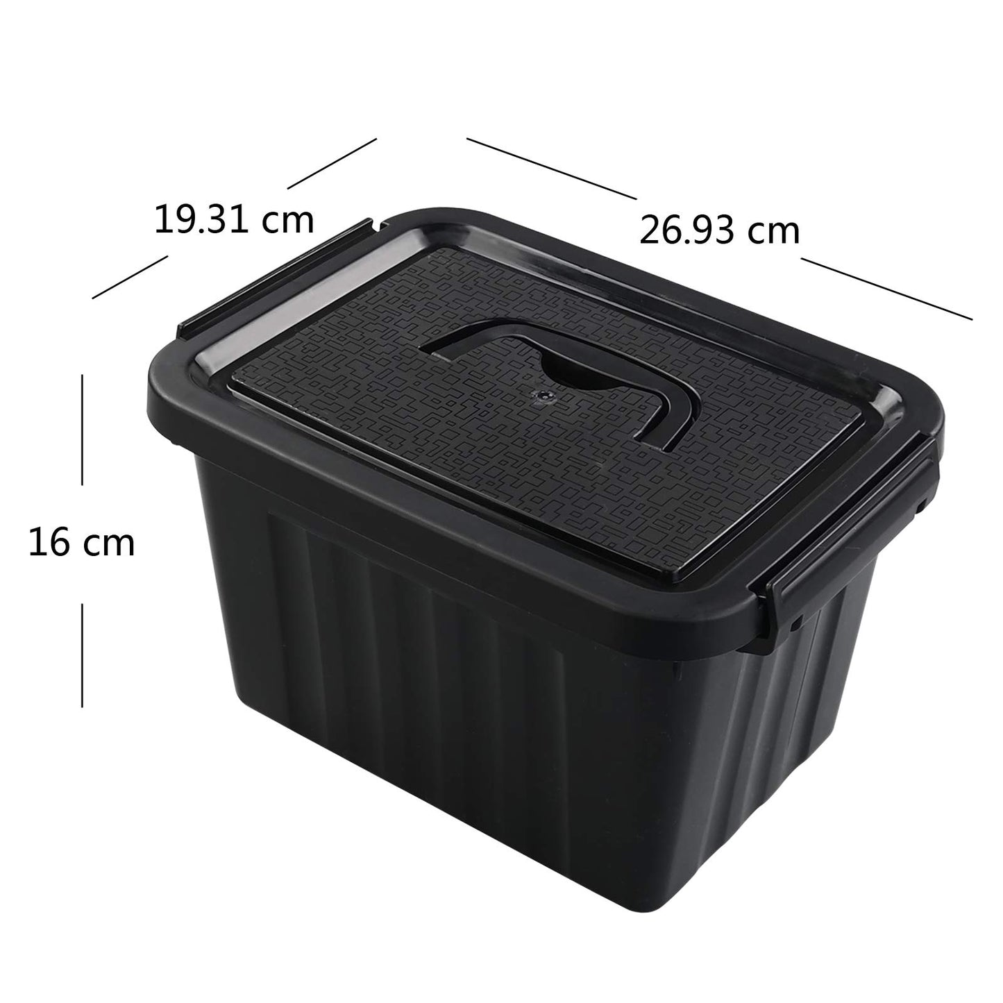 Uumitty 6 Packs 6 L Small Plastic Storage Box with Lid, Black