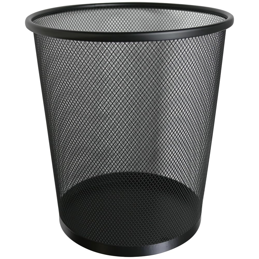 Ram® 20L Circular Mesh Bin Office Home Garbage Can Bin For Bathrooms, Kitchens, Office, Rooms, Student (Black)