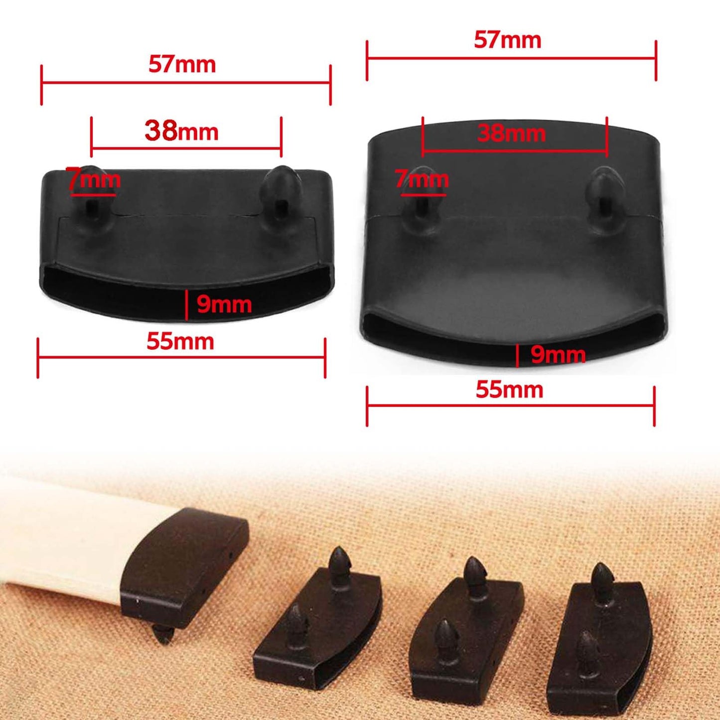 ANBOO Set of Slats Brackets, 24 End Caps and 12 Center Brackets, Plastic Replacement Caps, 53-55mm