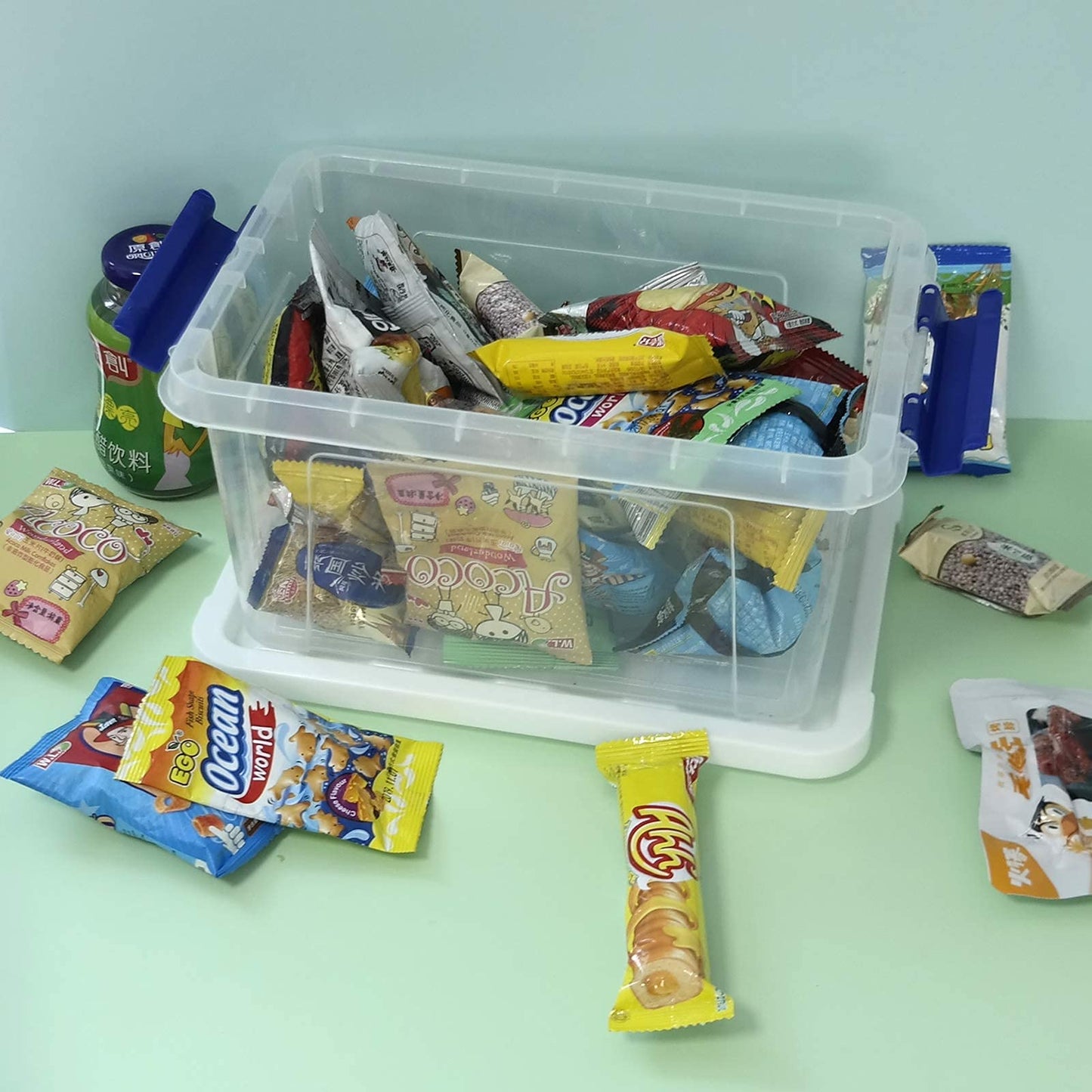 Dynko 6-pack 7 Liter Storage Boxes with Lid, Plastic Lidded Storage Box Bin