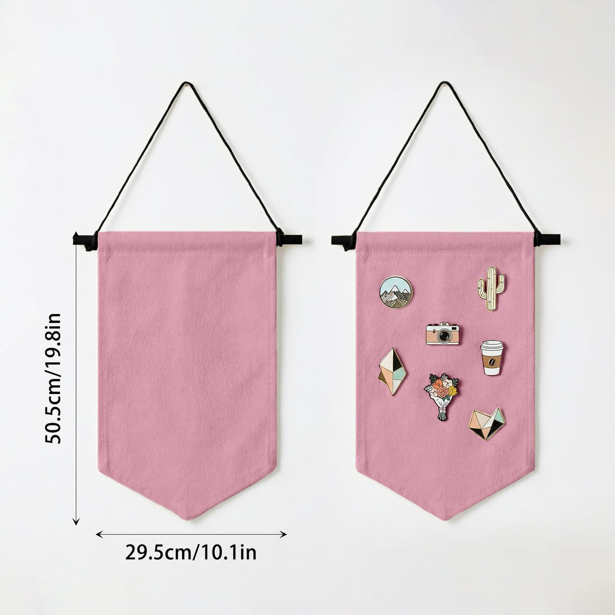 GAZIL Pin Badge Display Organizer, Canvas Brooch Holder Banner for Pin Badges, Rosette & Enamel Pin Storage Case