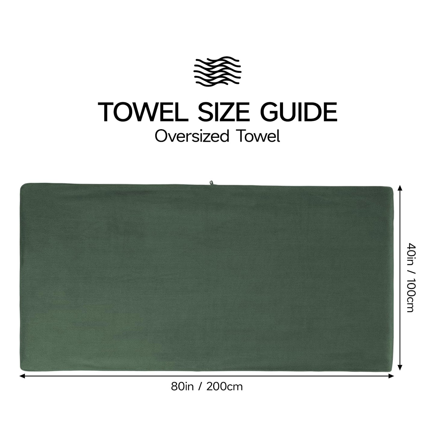 REDKISS 2-Pack Extra Large Bath Towels-100x200CM Microfibre Towel for Adult