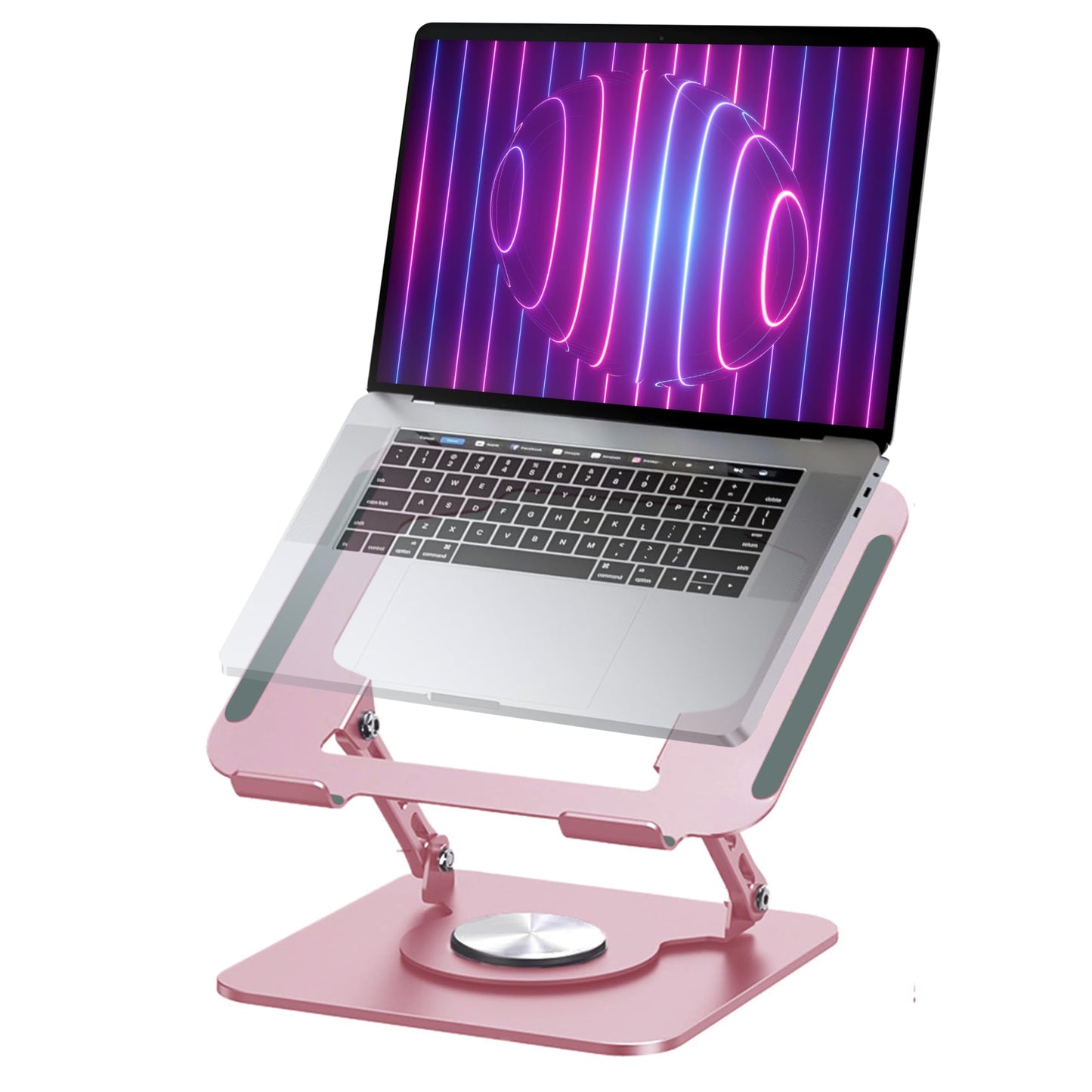 MENDELEEV STYLE Pink Laptop Stand for Desk with 360 Rotating Base Compatible with MacBook Pro/Air Notebook up to 16 Inches Computer Stand for Laptop