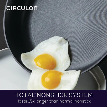 Circulon Total Non Stick Saute Pan with Lid 28cm - Induction Suitable Deep Saute Pan with Toughened Glass Lid, Durable Oven & Dishwasher Safe