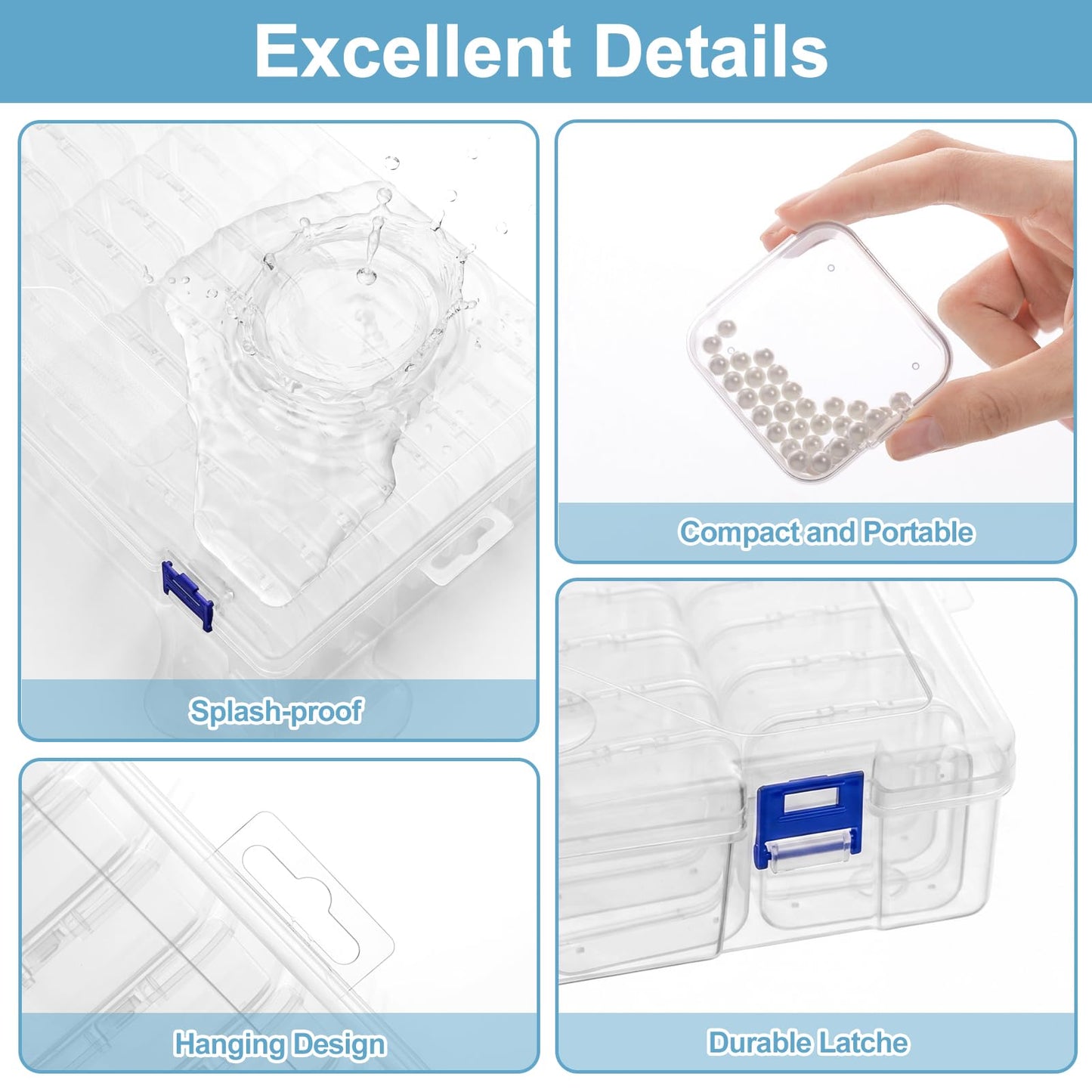 LINYAPRY Bead Organizer Box, 46 Pcs Small Bead Organizers and Storage Plastic Cases