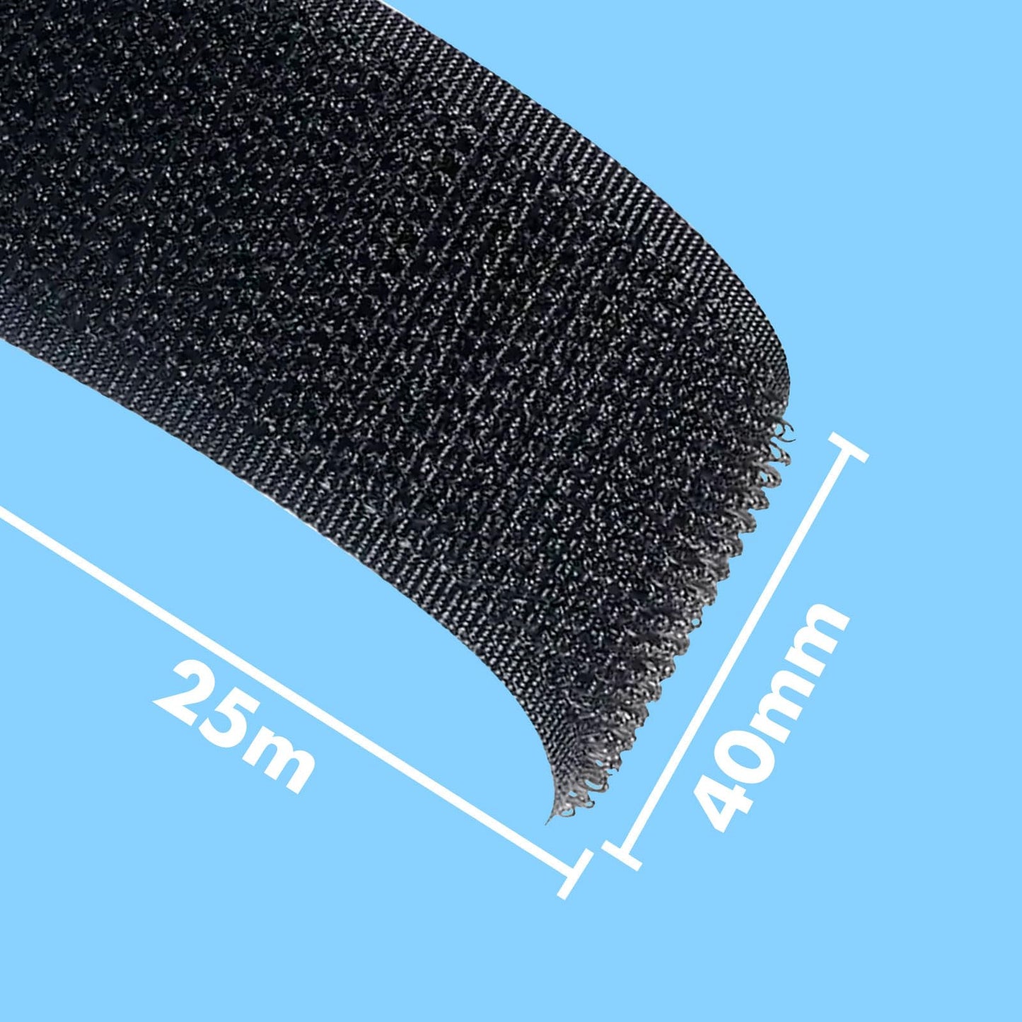 MARARDI Belcro Tape [Black] for Sewing Double-Sided [25 Metres x 40 mm] Hook and Loop [Non-Adhesive] Extra Strong and Durable Strips for Clothing