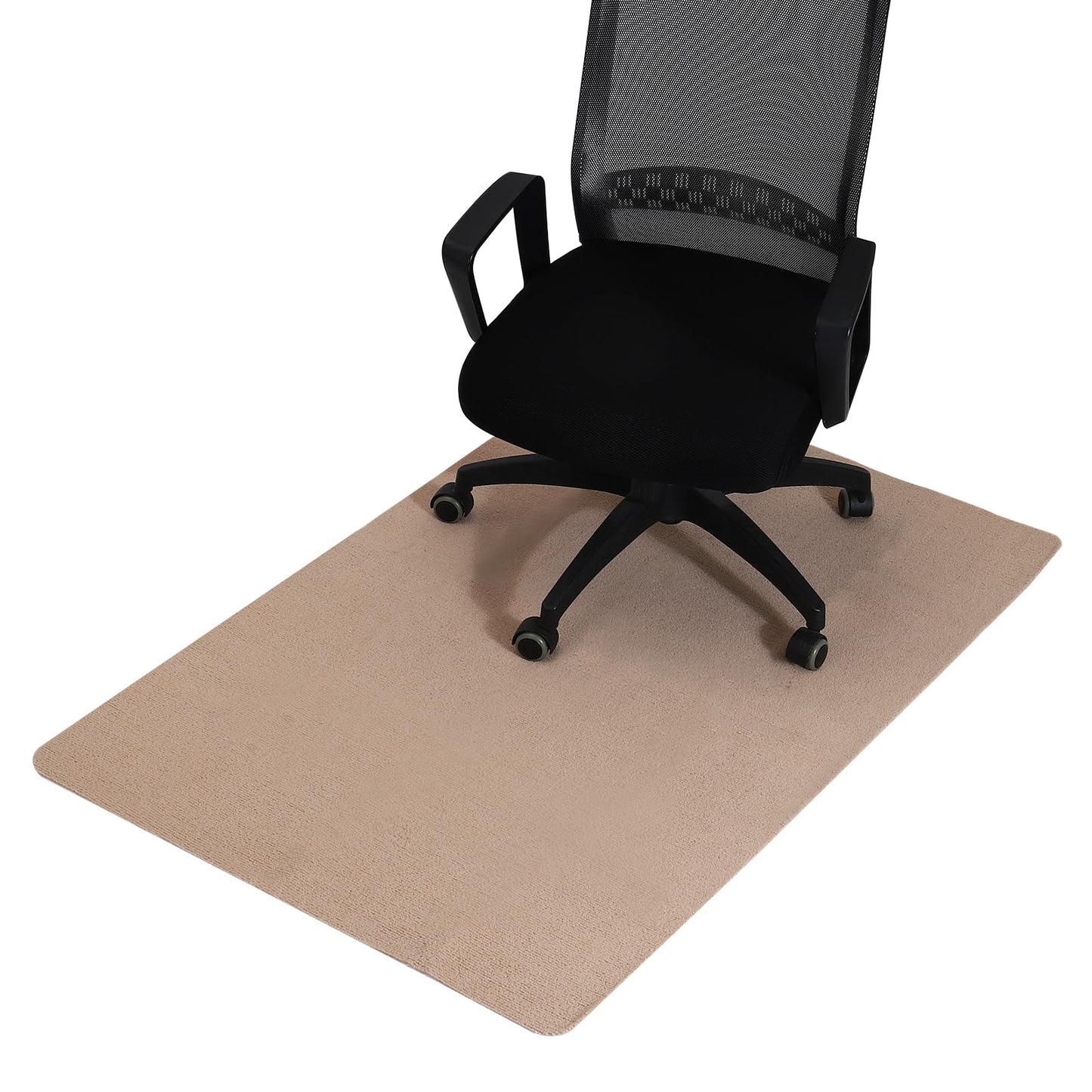 PATIKIL 90 x 140cm/(55" x 35") Office Chair Mat, Multi-Purpose Desk Carpet Floor Mats for Rolling Chairs for Hardwood Floors (Khaki)