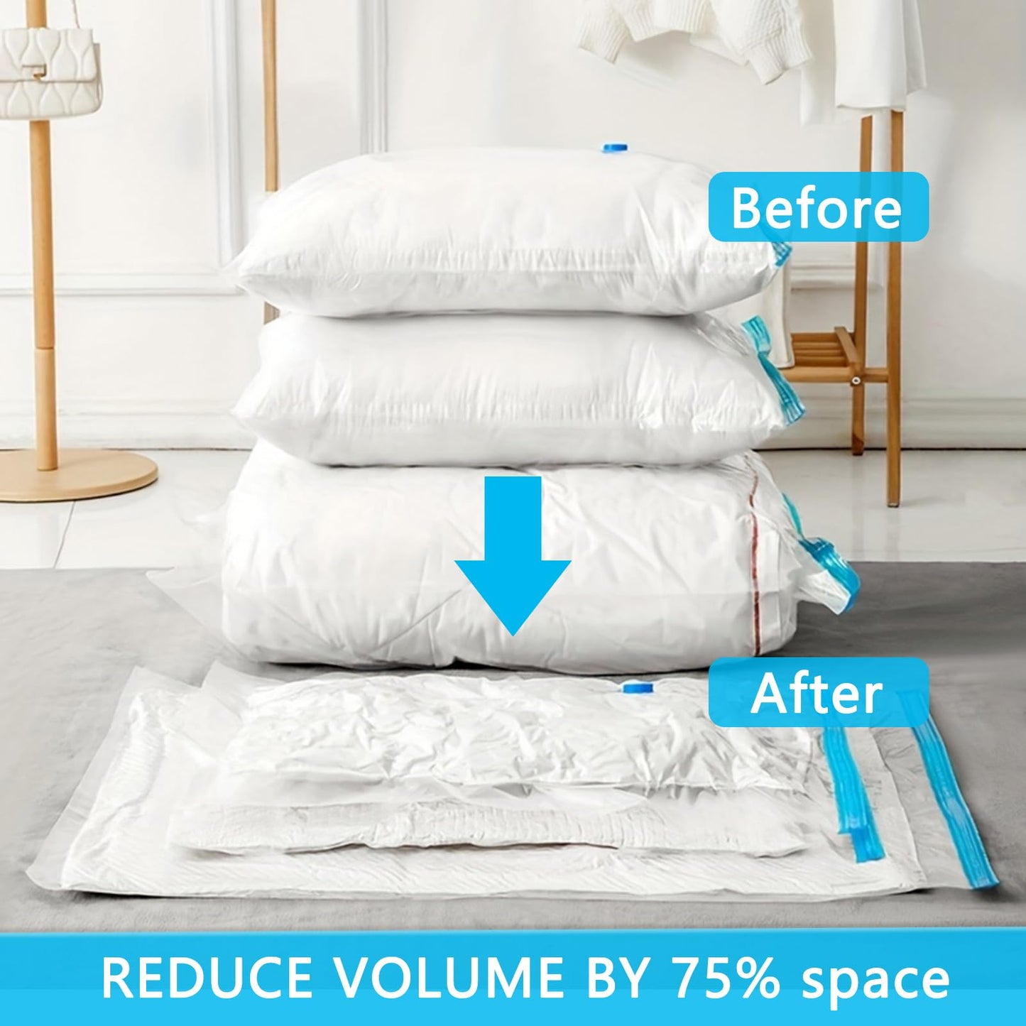 Vacuum Storage Bags - 2 Pack 100X130CM Extra Large Strong Space Saver Compression Bags