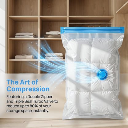 4 Pcs Space Saver Bags Vacuum Storage Bags Small Compression Zipper Storage Bags Vacuum Pack Bags for Clothes, Vacuum Bags for Clothes Travel Home