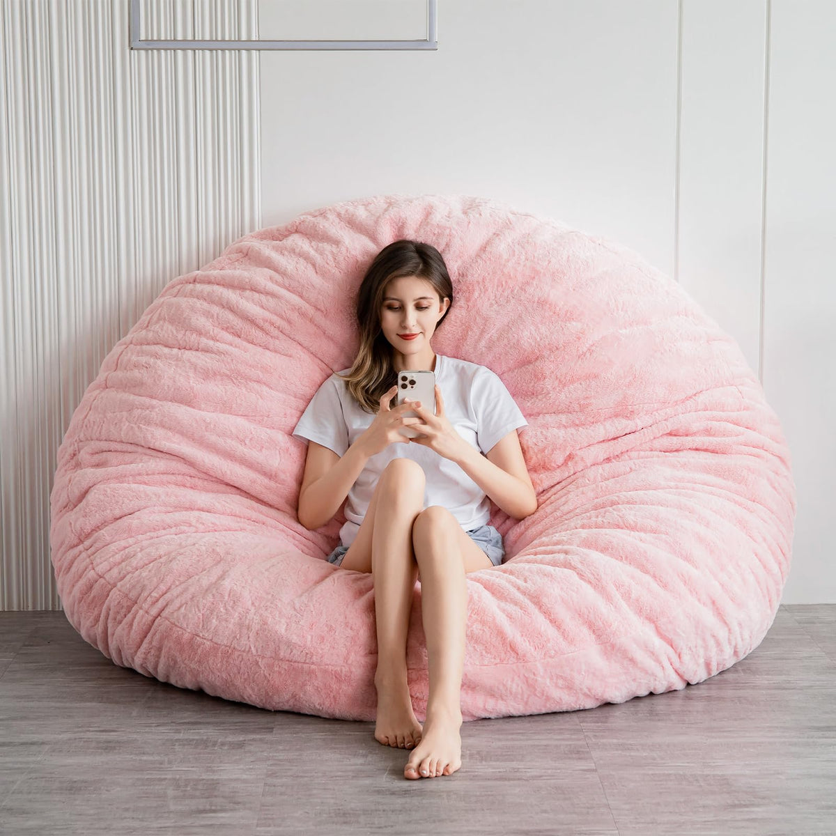 MAXYOYO Bean Bag Bed - Convertible Folds from Bean Bag Chair to Bed - Large Sofa with Plush Cover and Fluffy Filling Included for Adult, Guest