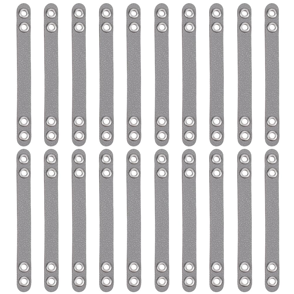 NBEADS 20 Pcs Coat Hanging Chains, Imitation Leather Bag Webbing Straps with Silver Metal Eyelets Durable Coat Loops Hanger Straps for Coats Jackets