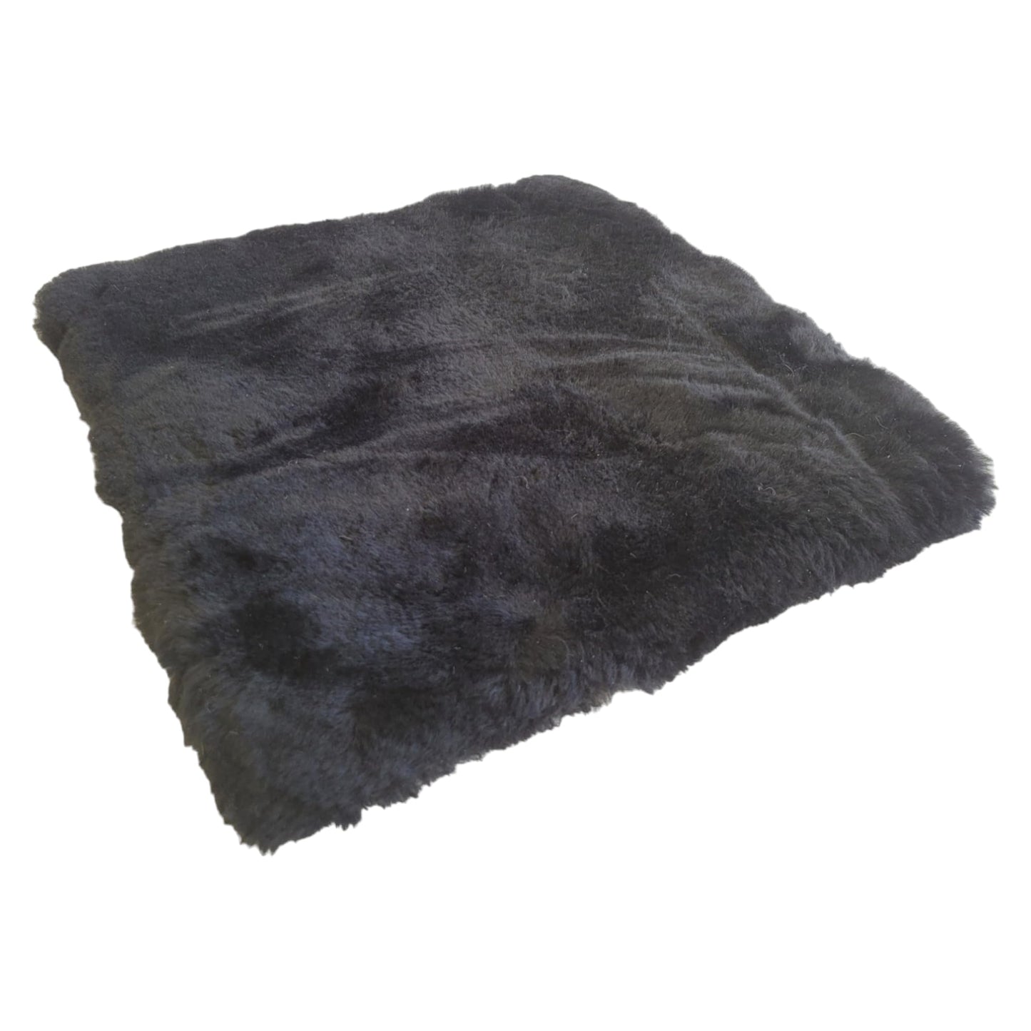 Naturasan Merino Lambskin Seat Cushion 40 x 40 cm (Black) - Soft Seat Cover Made of Real Lambskin, Decorative & Temperature Regulating, for Chair