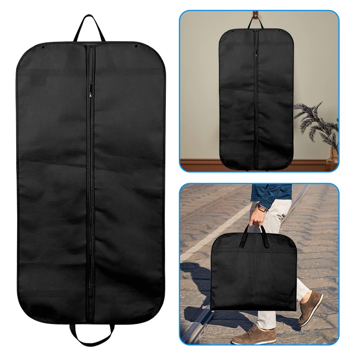 Suit Bags for Men, 2PCS Full Zipper Garment Bag, 60x120cm Suits Cover