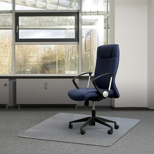 Kuyal 90x120cm Carpet Chair Mat PVC Home Office Chair Mat for Low and No Pile Carpeted Floors, Clear, Studded, BPA Free