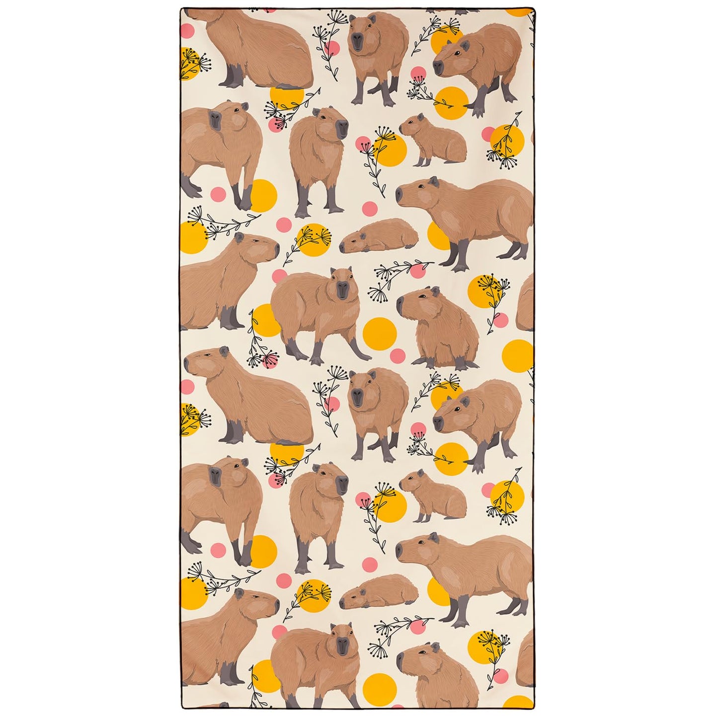 Violetpos Capybara Print Beach Towel, Extra Large 180x90 cm 250GSM Microfibre, Sand Free Quick Dry