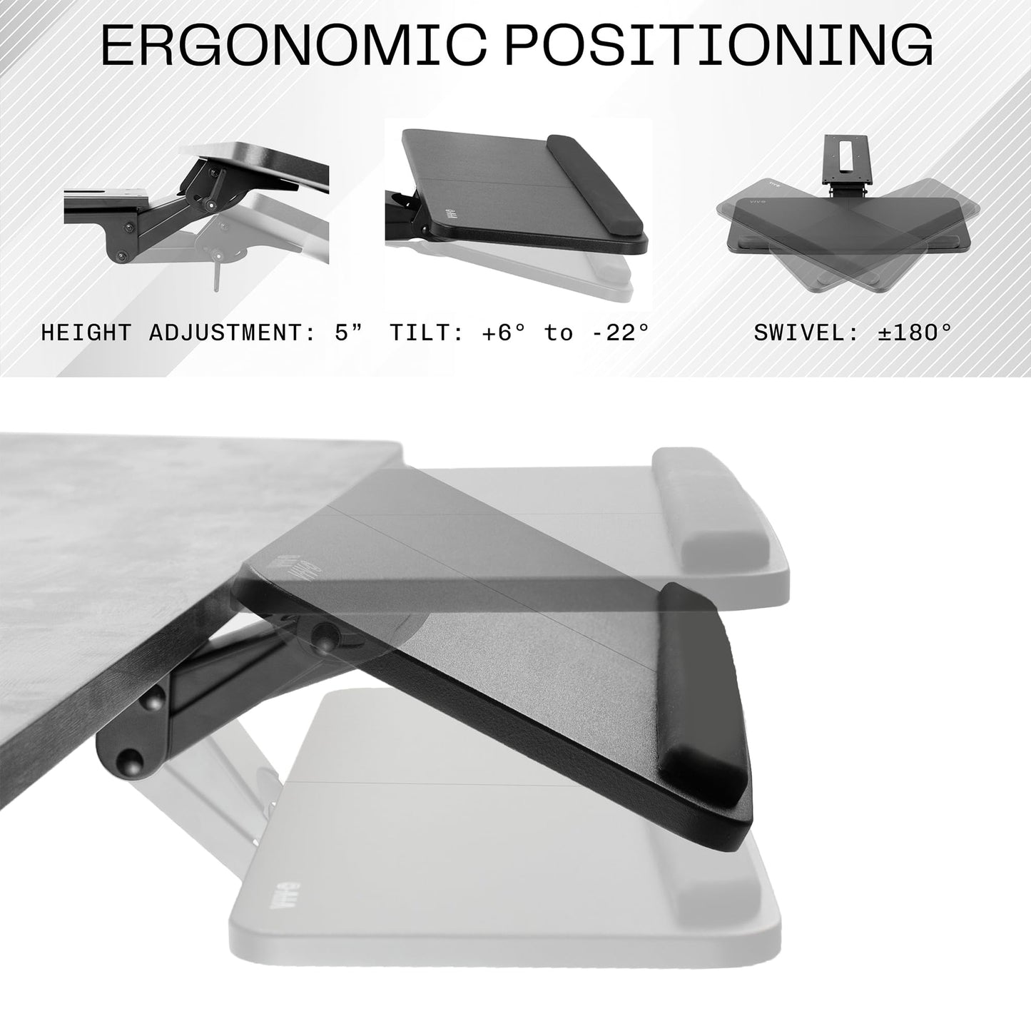 VIVO Adjustable Computer Keyboard & Mouse Platform Tray Ergonomic Under Table Desk Mount Drawer Underdesk Shelf (MOUNT-KB03B)?
