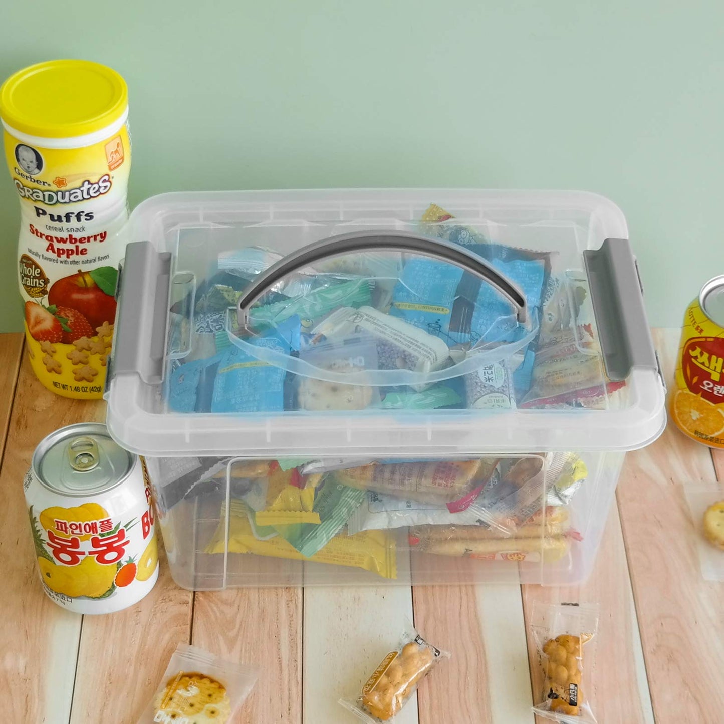 Farmoon 5L Plastic Storage Boxes, Clear Latching Container, 6 Packs