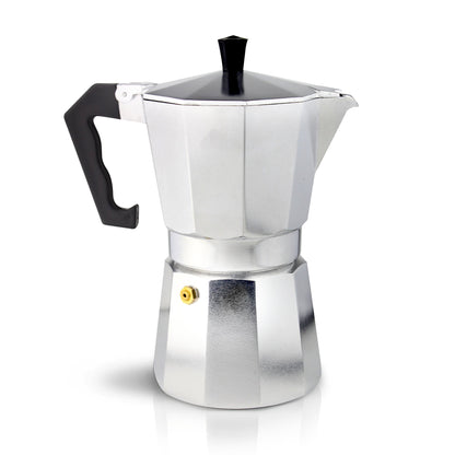 Cafe Ole 12-Cup Italian Style Aluminium Espresso Coffee Maker, Silver, 480 ml