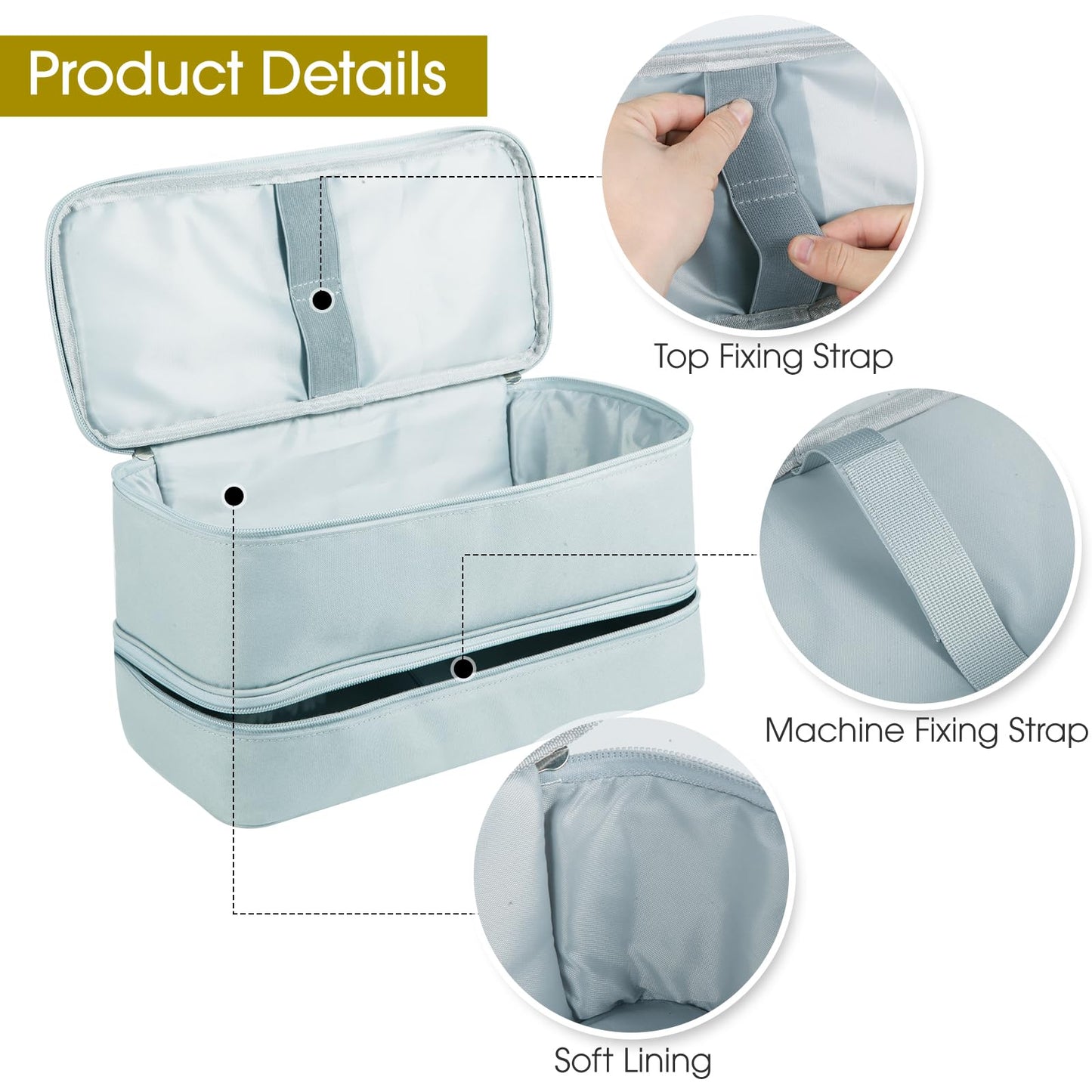 GENCAM Double-Layer Carrying Case Compatible with Shark Flexstyle (Gray)