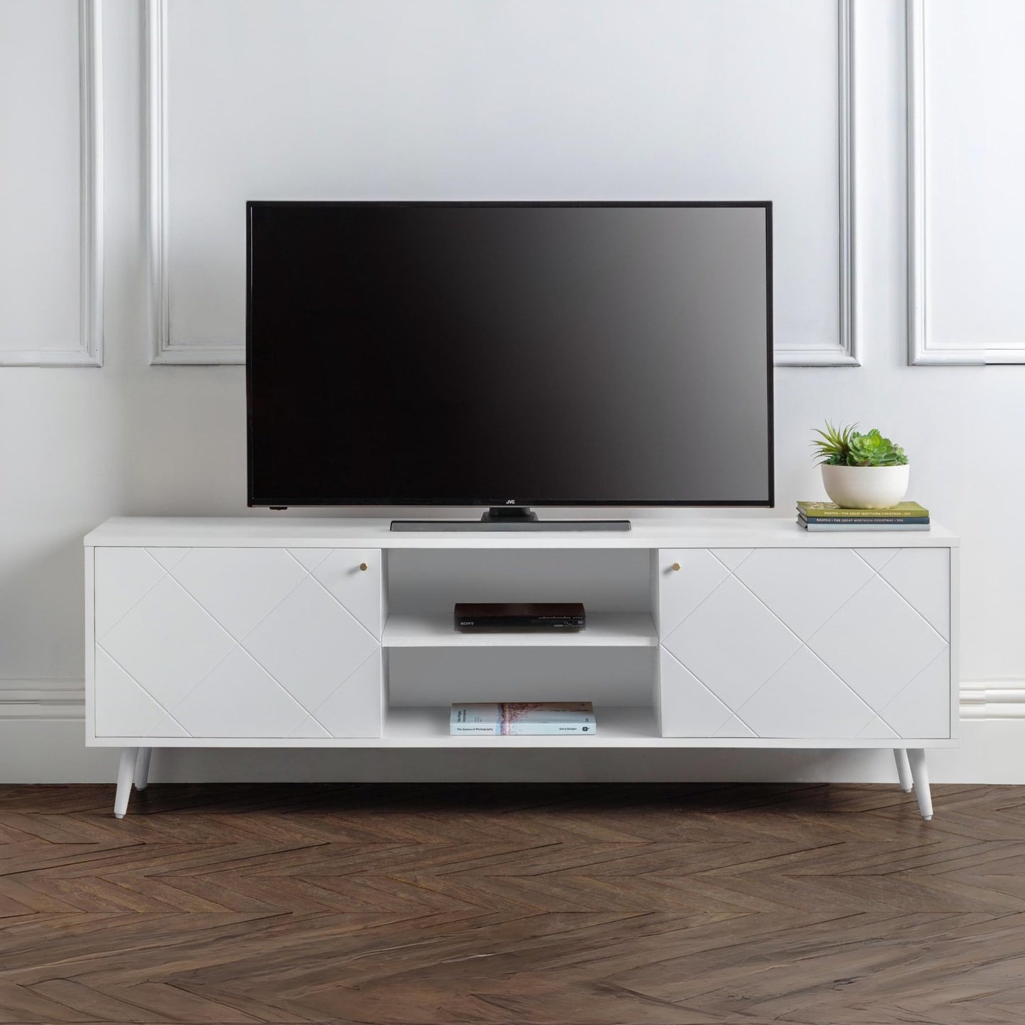 Julian Bowen Moritz TV Unit for up to 65" TVs, White - H58 x W176.5cm