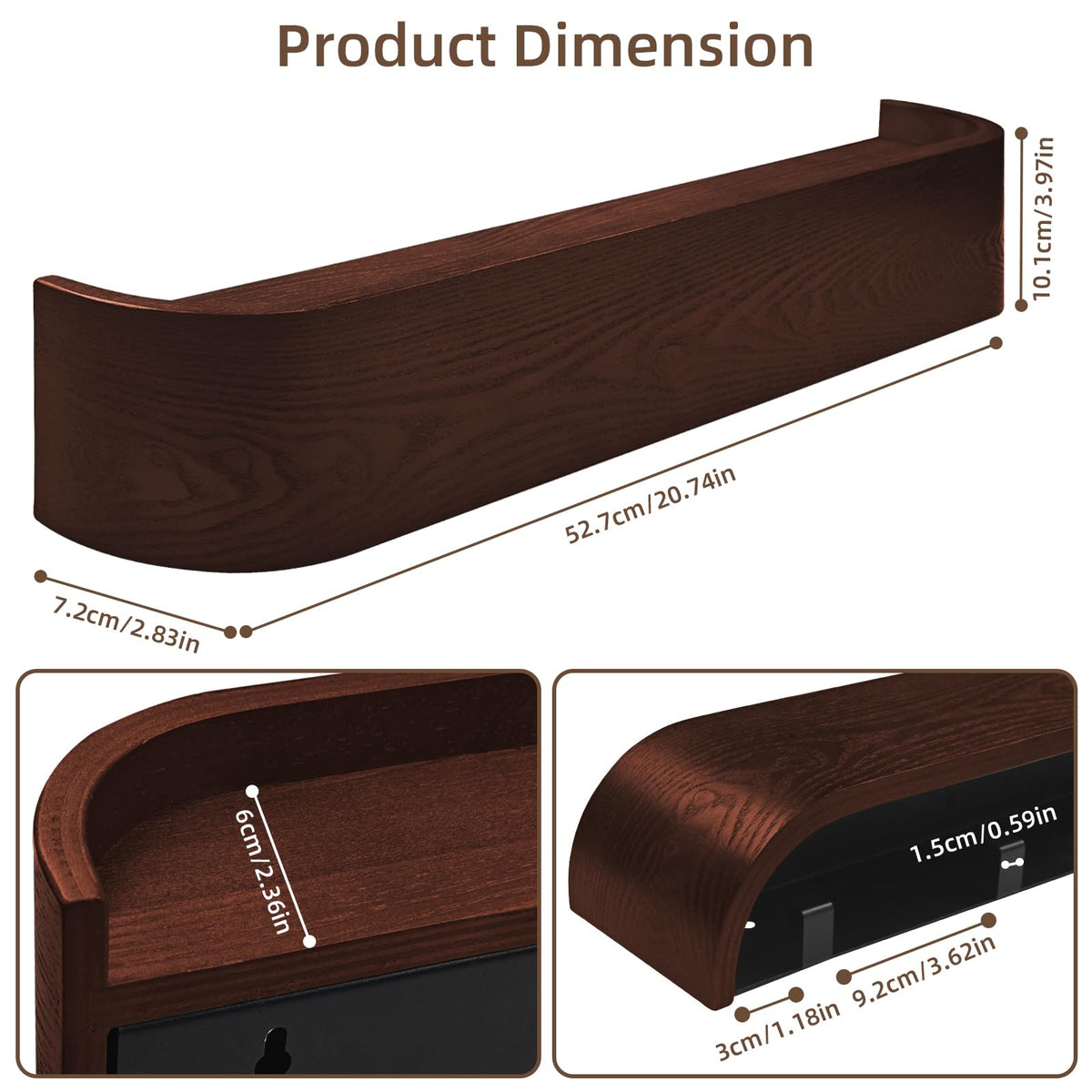 Topfinder Coat Rack with Shelf Wall-Mounted Organizer with 5 Hidden Hooks