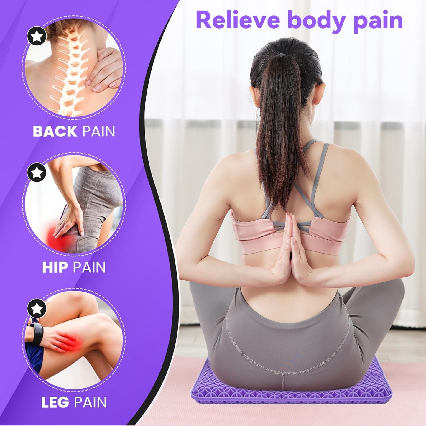LCUHAVA Gel Seat Cushion new Honeycomb Design gel for Sitting Cool and Breathable Soft Sitter, Relieves Back and Tailbone Pain for Office Chairs