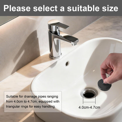 SZWLJ 4PCS1.77in*2 & 1.85in*2 Black Sink Plug, Rubber Bath Plug and Chain