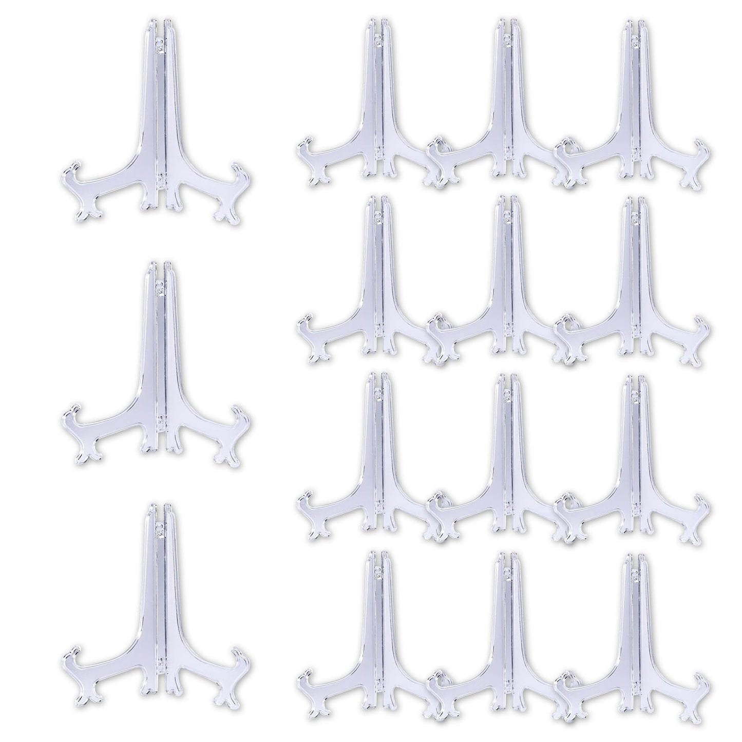 SXKJGQ 15 Pcs Plate Stand for Display, 3 Inch Plate Display Stands, Clear Acrylic Plates Holder Photos Table Numbers Home Office Decor