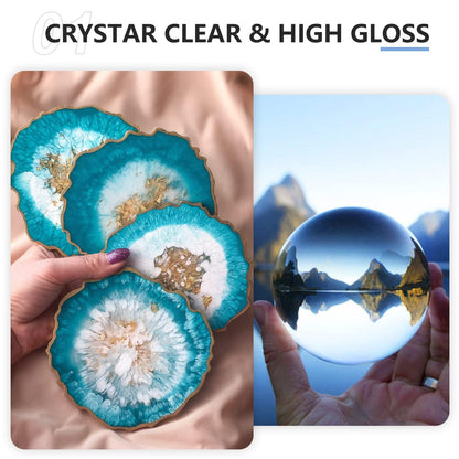 Teexpert Epoxy Resin Crystal Clear Kit 1 Gallon High-Gloss Coating and Casting Resin, Self-Leveling Bubbles Free Resin and Hardener Kit for DIY Art,