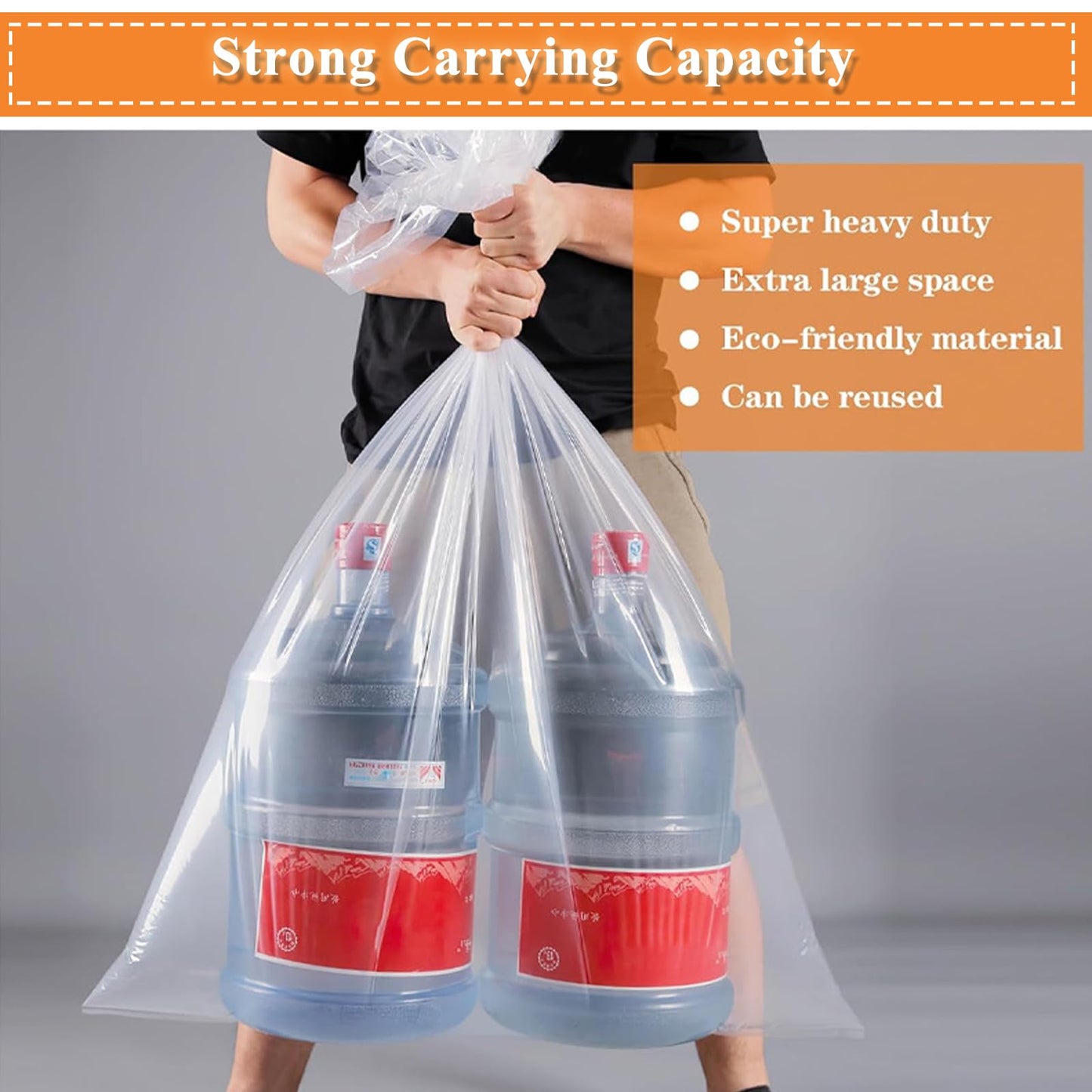 Clear Storage Bags, 5PCS Clear Plastic Bags Extra Large Storage Bag 40x60 Inches Heavy Duty Plastic Storage Bags ffor Packaging Office Chairs Luggage