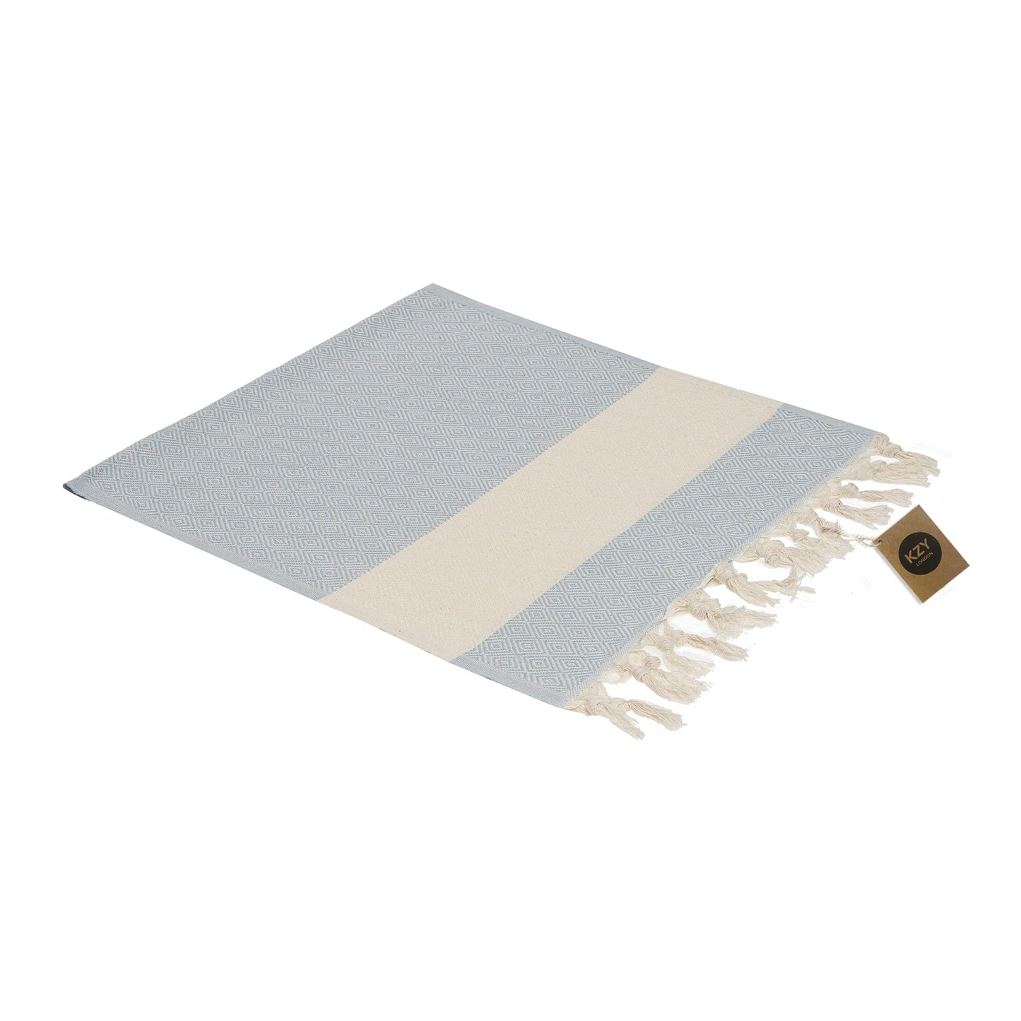KZY LONDON Turkish Hand Towel Set of 2 - Towel for Kitchen and Bathroom - 50x100cm, 18,5x40 Inches