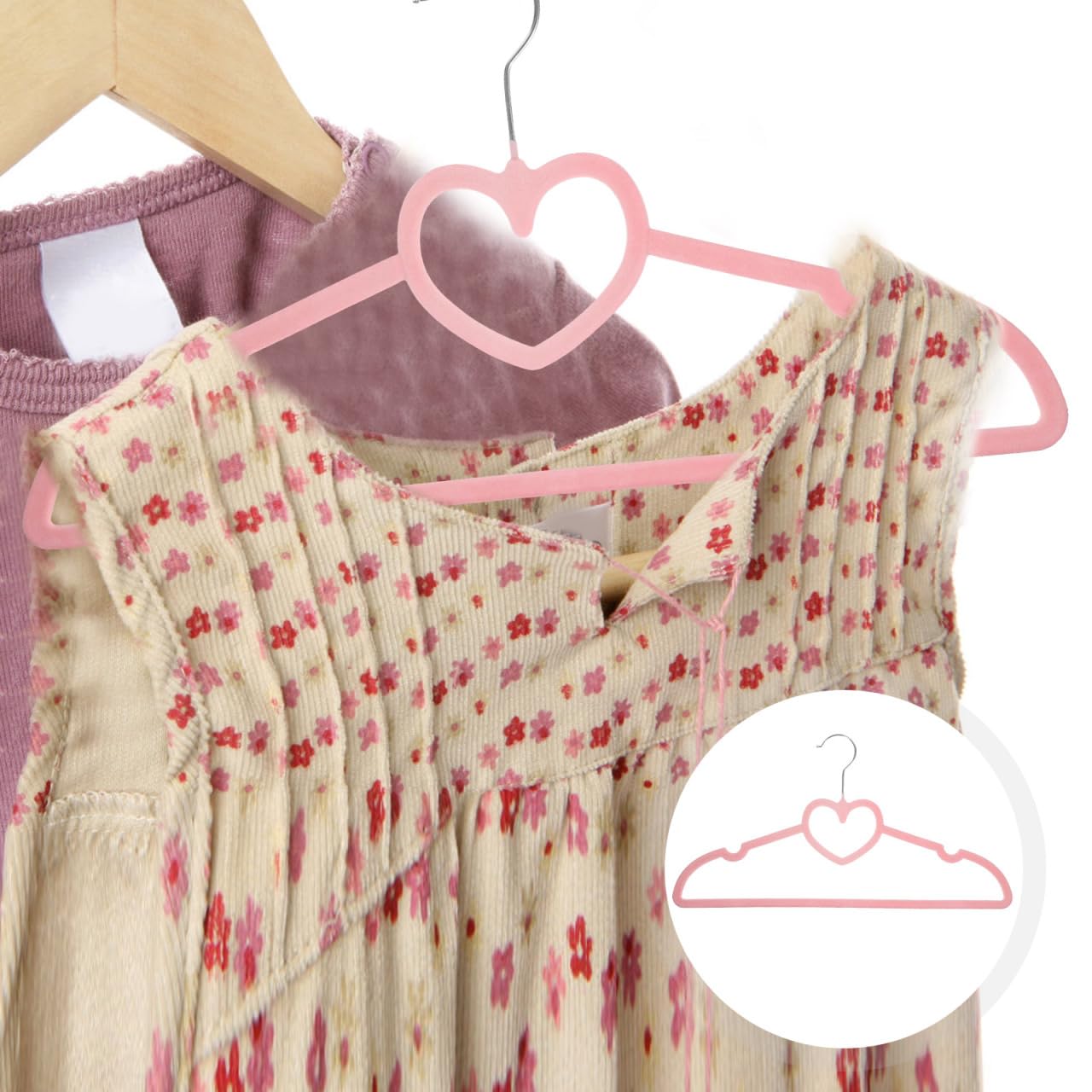 Mobestech Heart Shaped Clothes Hangers 10 Pack Plastic Coat Hangers with Swivel Hook Non Slip Hangers for Clothes Skirts Dresses Shirts and Pants for