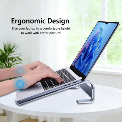 JOOF Aluminum Laptop Stand, Portable Cooling Stand, Ergonomic Laptop Holder for Desk Non-Slip, Compatible with MacBook Air, Pro, Dell, HP, Lenovo
