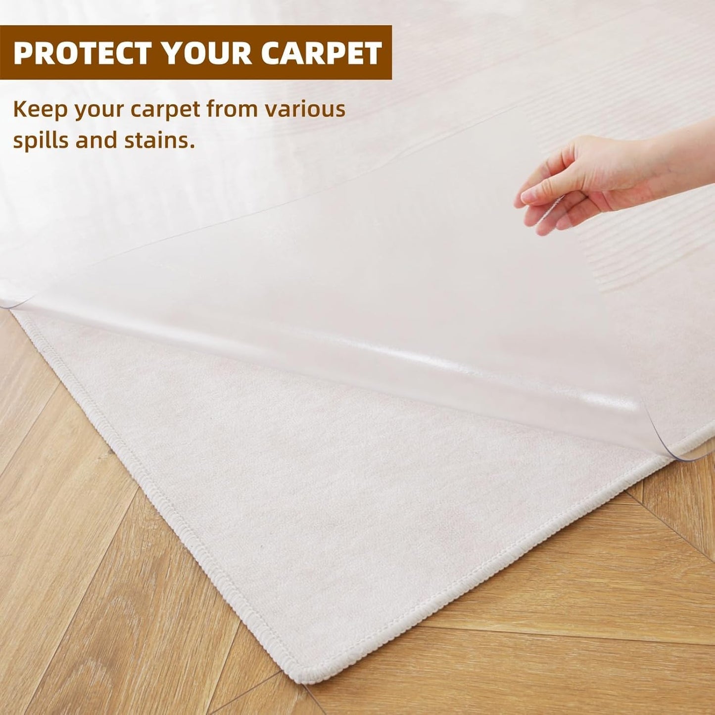 Royhom Clear PVC Floor Protector Mat for Office Chair - 45x200cm Transparent Gaming Chair Mat for Hard Floors - Home Office Use