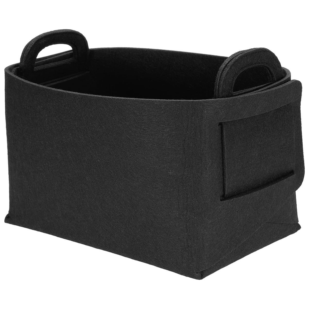 sourcing map Felt Storage Bin, 18 x 13 x 11cm Foldable Organizer Basket with Handles